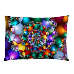 Rainbow Spiral Beads Pillow Case by WolfepawFractals