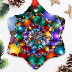 Rainbow Spiral Beads Snowflake Ornament (two Sides)