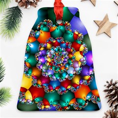 Rainbow Spiral Beads Bell Ornament (two Sides)