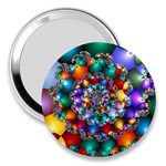 Rainbow Spiral Beads 3  Handbag Mirrors Front