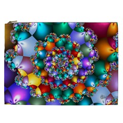 Rainbow Spiral Beads Cosmetic Bag (xxl)  by WolfepawFractals