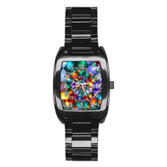 Rainbow Spiral Beads Stainless Steel Barrel Watch