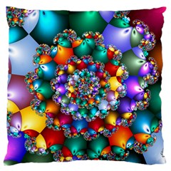 Rainbow Spiral Beads Standard Flano Cushion Case (one Side) by WolfepawFractals