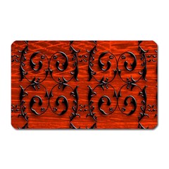 3d Metal Pattern On Wood Magnet (rectangular)