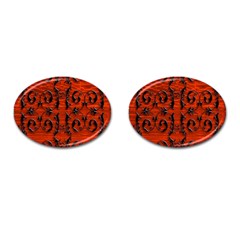 3d Metal Pattern On Wood Cufflinks (oval) by Amaryn4rt