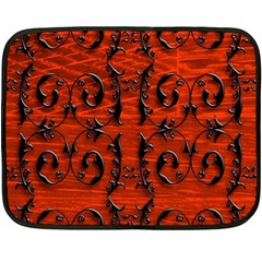 3d Metal Pattern On Wood Fleece Blanket (mini)