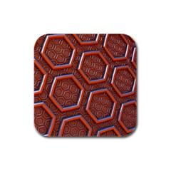 3d Abstract Patterns Hexagons Honeycomb Rubber Square Coaster (4 Pack)  by Amaryn4rt