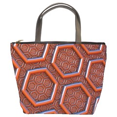 3d Abstract Patterns Hexagons Honeycomb Bucket Bags