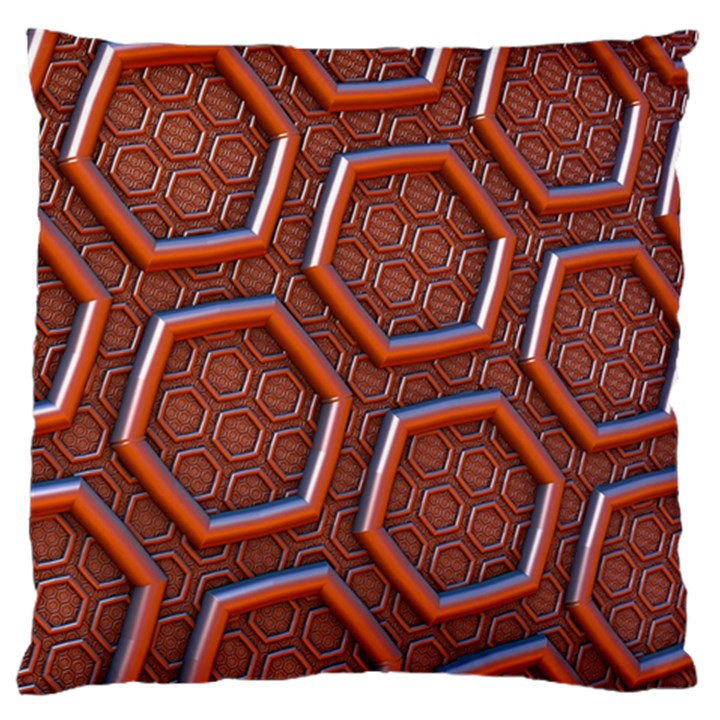 3d Abstract Patterns Hexagons Honeycomb Standard Flano Cushion Case (Two Sides)