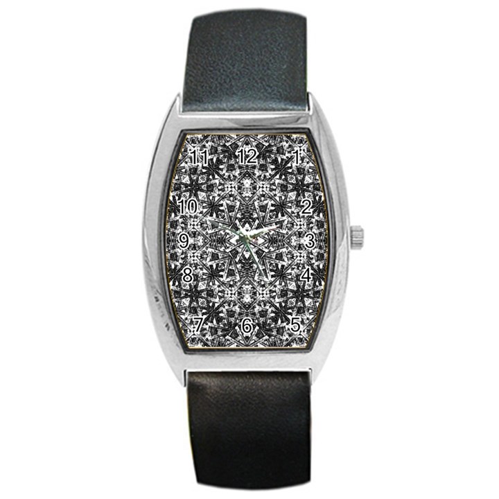 Modern Oriental Pattern Barrel Style Metal Watch