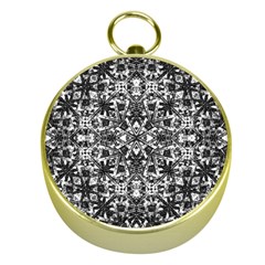 Modern Oriental Pattern Gold Compasses by dflcprints