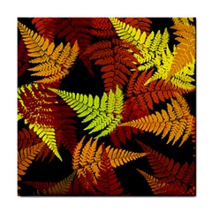 3d Red Abstract Fern Leaf Pattern Tile Coasters by Amaryn4rt