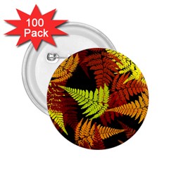 3d Red Abstract Fern Leaf Pattern 2 25  Buttons (100 Pack)  by Amaryn4rt