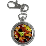 3d Red Abstract Fern Leaf Pattern Key Chain Watches Front