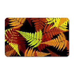 3d Red Abstract Fern Leaf Pattern Magnet (rectangular) by Amaryn4rt