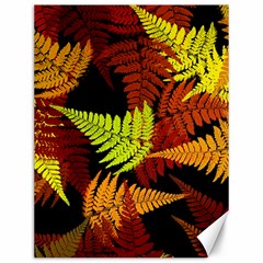 3d Red Abstract Fern Leaf Pattern Canvas 12  X 16   by Amaryn4rt