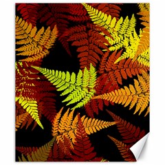 3d Red Abstract Fern Leaf Pattern Canvas 20  X 24   by Amaryn4rt