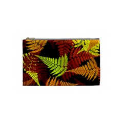 3d Red Abstract Fern Leaf Pattern Cosmetic Bag (small)  by Amaryn4rt