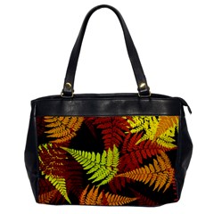 3d Red Abstract Fern Leaf Pattern Office Handbags by Amaryn4rt