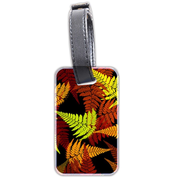 3d Red Abstract Fern Leaf Pattern Luggage Tags (Two Sides)