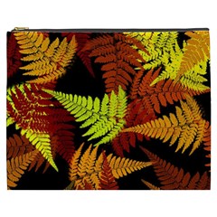 3d Red Abstract Fern Leaf Pattern Cosmetic Bag (xxxl)  by Amaryn4rt