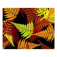 3d Red Abstract Fern Leaf Pattern Double Sided Flano Blanket (large) 