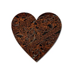 Art Traditional Indonesian Batik Pattern Heart Magnet by Amaryn4rt