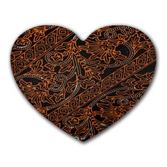 Art Traditional Indonesian Batik Pattern Heart Mousepads by Amaryn4rt