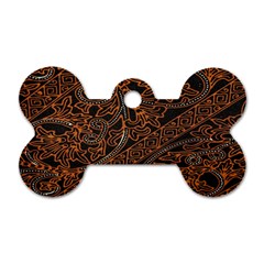 Art Traditional Indonesian Batik Pattern Dog Tag Bone (one Side) by Amaryn4rt