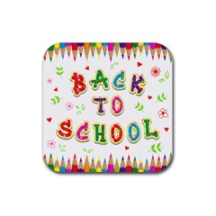 Back To School Rubber Coaster (square)  by Amaryn4rt