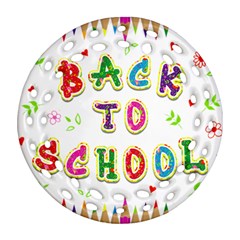 Back To School Ornament (round Filigree) by Amaryn4rt