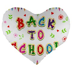 Back To School Large 19  Premium Flano Heart Shape Cushions by Amaryn4rt