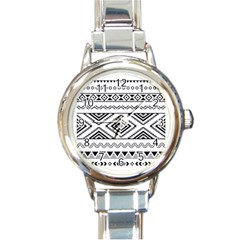 Aztec Pattern Round Italian Charm Watch by Amaryn4rt