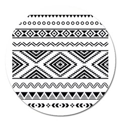 Aztec Pattern Magnet 5  (round) by Amaryn4rt