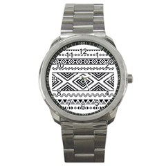 Aztec Pattern Sport Metal Watch by Amaryn4rt