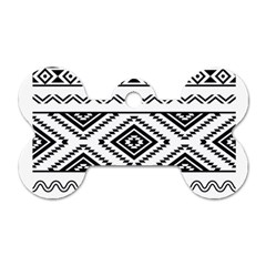 Aztec Pattern Dog Tag Bone (two Sides) by Amaryn4rt