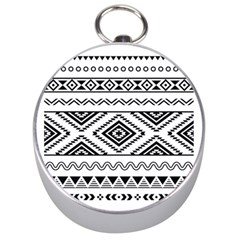 Aztec Pattern Silver Compasses by Amaryn4rt