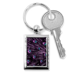 Bird Color Purple Passion Peacock Beautiful Key Chains (rectangle)  by Amaryn4rt