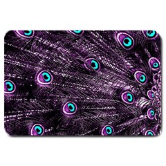 Bird Color Purple Passion Peacock Beautiful Large Doormat  by Amaryn4rt