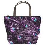 Bird Color Purple Passion Peacock Beautiful Bucket Bags Front