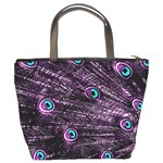 Bird Color Purple Passion Peacock Beautiful Bucket Bags Back