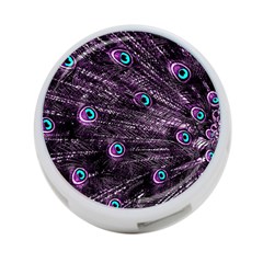 Bird Color Purple Passion Peacock Beautiful 4-port Usb Hub (two Sides)  by Amaryn4rt