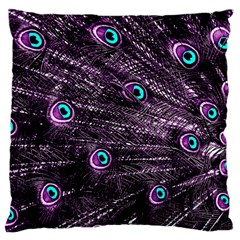 Bird Color Purple Passion Peacock Beautiful Large Cushion Case (one Side) by Amaryn4rt