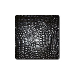 Black Alligator Leather Square Magnet by Amaryn4rt