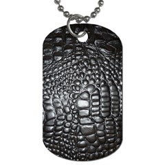 Black Alligator Leather Dog Tag (one Side) by Amaryn4rt