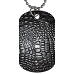 Black Alligator Leather Dog Tag (Two Sides) Front