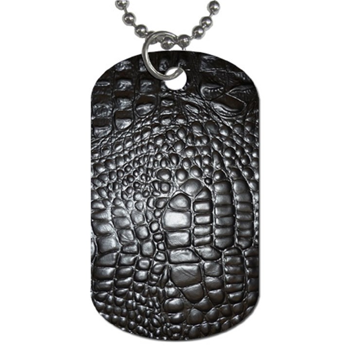 Black Alligator Leather Dog Tag (Two Sides)