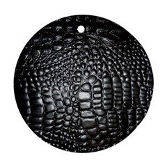 Black Alligator Leather Round Ornament (two Sides) by Amaryn4rt