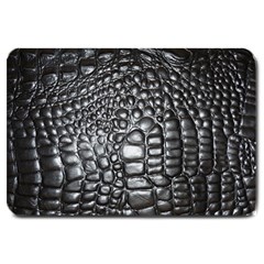 Black Alligator Leather Large Doormat  by Amaryn4rt