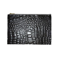 Black Alligator Leather Cosmetic Bag (large) 